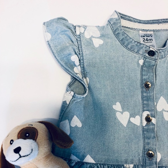 🎀 Adorable denim blue heart dress. - Picture 3 of 5